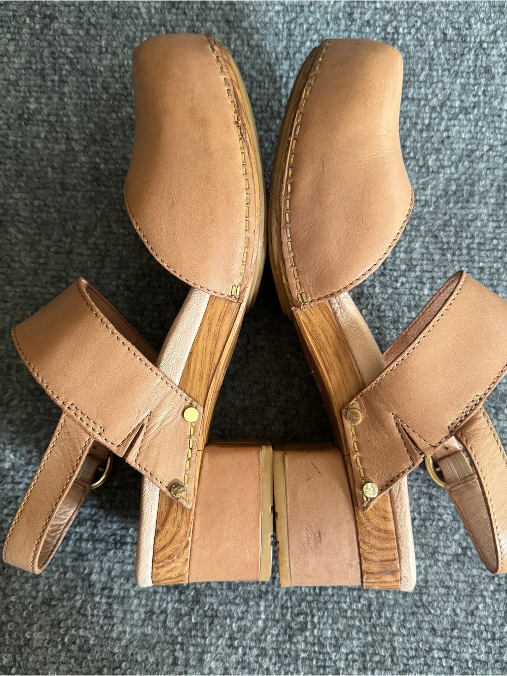 Dansko Leather Slingback Malin Clog Sandals Taupe EU 40 US 9.5-10 - Picture 6 of 15